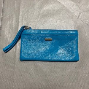 kate spade teal leather wristlet